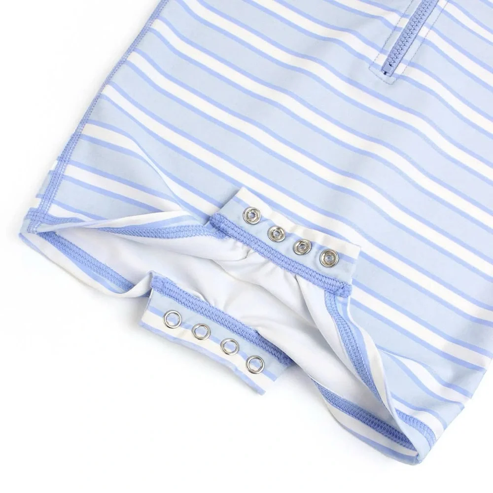 RuggedButts Rufflebutts Blue Striped Baby Boy Rashguard 0-3 months